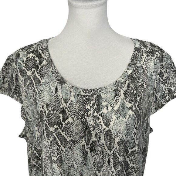 Nue Options Blouse Plus Size XXL Multicolored Snakeskin Pattern Knit Work Top - Picture 2 of 10